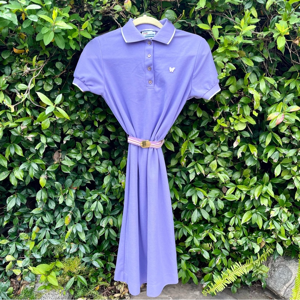 Vintage Avon Fashions Lavender Butterfly Polo Dress